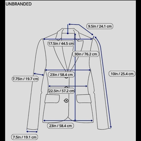 Vintage Women’s Blue Blazer L Short Sleeves 2 Buttons 2 Large Deep Front Pockets - Picture 8 of 8